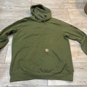 Carhartt Loose Fit Logo Sleeve Graphic Hoodies Green - XL